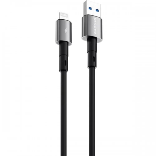 Кабель Proove Silicraft USB to Lightning 2.4A 1m (CCSC12001101) Black купить в Украине: Киев, Днепр, Харьков, Одесса  | Низкая цена, отзывы, характеристики от TELEMART фото