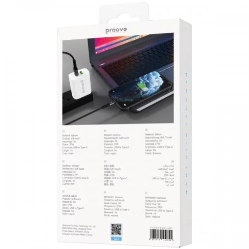 Кабель Proove Silicraft USB to USB Type-C 3A 1m (CCSC15001201) Black купить в Украине: Киев, Днепр, Харьков, Одесса  | Низкая цена, отзывы, характеристики от TELEMART фото