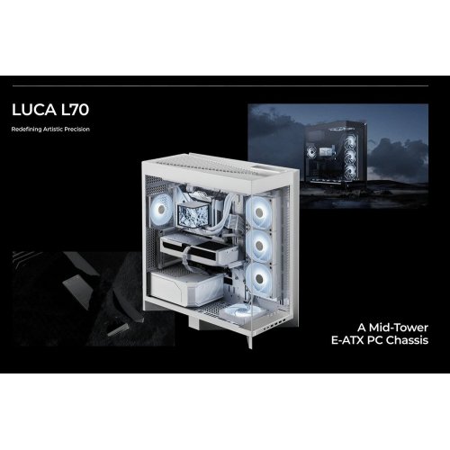 Уцінка корпус TRYX Luca L70 Tempered Glass без БЖ (C-L700N-NN0H-G0W) White (Розкрита упаковка, 863823) купити в Україні: Київ, Львів, Хмельницький, Тернопіль, Івано-Франківськ | Перевірка сумісності, низька ціна, відгуки, характеристики від TELEMART фото
