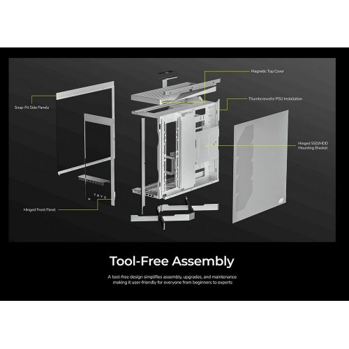 Уцінка корпус TRYX Luca L70 Tempered Glass без БЖ (C-L700N-NN0H-G0W) White (Розкрита упаковка, 863823) купити в Україні: Київ, Львів, Хмельницький, Тернопіль, Івано-Франківськ | Перевірка сумісності, низька ціна, відгуки, характеристики від TELEMART фото