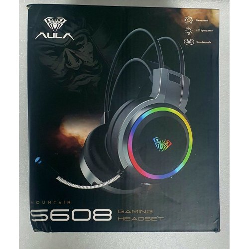 Уцінка навушники AULA S608 Wired (6948391235509) Black (Пошкоджено пакування, 863831) купити в Україні: Київ, Львів, Хмельницький, Тернопіль, Івано-Франківськ | Низька ціна, відгуки, характеристики від TELEMART фото