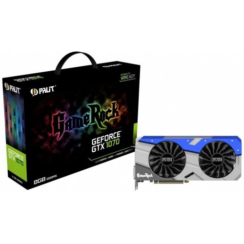 Відеокарта Palit GeForce GTX 1070 GameRock 8192MB (NE51070T15P2-1041G) (Відновлено продавцем, 863973) купити в Україні: Київ, Львів, Хмельницький, Тернопіль, Івано-Франківськ | Перевірка сумісності, низька ціна, відгуки, характеристики від TELEMART фото