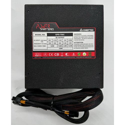 Блок живлення CHIEFTEC Power Smart 750W (GPS-750C) (Відновлено продавцем, 864155) купити в Україні: Київ, Львів, Хмельницький, Тернопіль, Івано-Франківськ | Перевірка сумісності, низька ціна, відгуки, характеристики від TELEMART фото