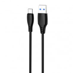 Кабель Proove Simple Silicone USB to USB Type-C 3A 1m (CCSS15001201) Black
