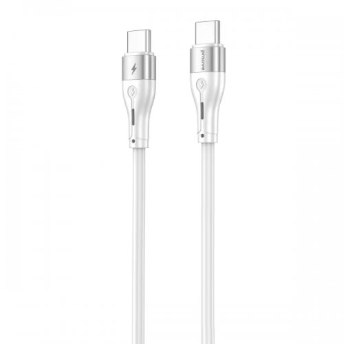 Кабель Proove Soft Silicone USB Type-C to USB Type-C 60W 1m (CCSO60002202) White купить в Украине: Киев, Днепр, Харьков, Одесса  | Низкая цена, отзывы, характеристики от TELEMART фото