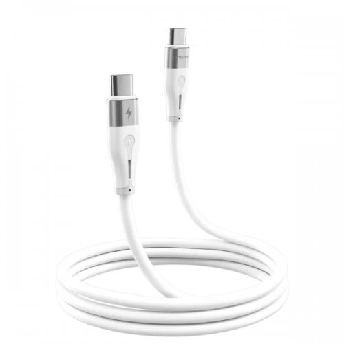 Кабель Proove Soft Silicone USB Type-C to USB Type-C 60W 1m (CCSO60002202) White купить в Украине: Киев, Днепр, Харьков, Одесса  | Низкая цена, отзывы, характеристики от TELEMART фото