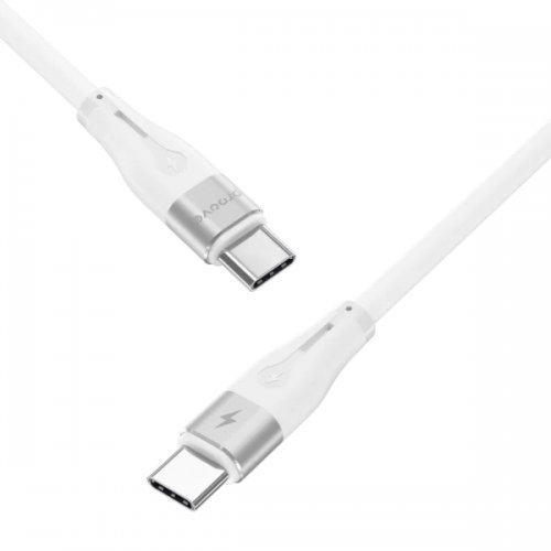 Кабель Proove Soft Silicone USB Type-C to USB Type-C 60W 1m (CCSO60002202) White купить в Украине: Киев, Днепр, Харьков, Одесса  | Низкая цена, отзывы, характеристики от TELEMART фото