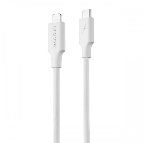 Кабель Proove Striped Silicone USB Type-C to Lightning 27W 1m (CCSS00002102) White купить в Украине: Киев, Днепр, Харьков, Одесса  | Низкая цена, отзывы, характеристики от TELEMART фото