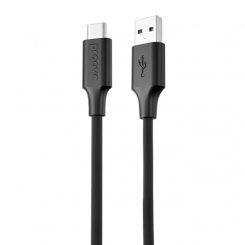 Кабель Proove Striped Silicone USB to USB Type-C 3А 1m (CCSS60001201) Black