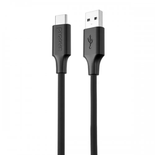 Кабель Proove Striped Silicone USB to USB Type-C 3А 1m (CCSS60001201) Black купить в Украине: Киев, Днепр, Харьков, Одесса  | Низкая цена, отзывы, характеристики от TELEMART фото