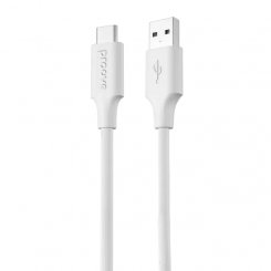 Кабель Proove Striped Silicone USB to USB Type-C 3А 1m (CCSS60001202) White
