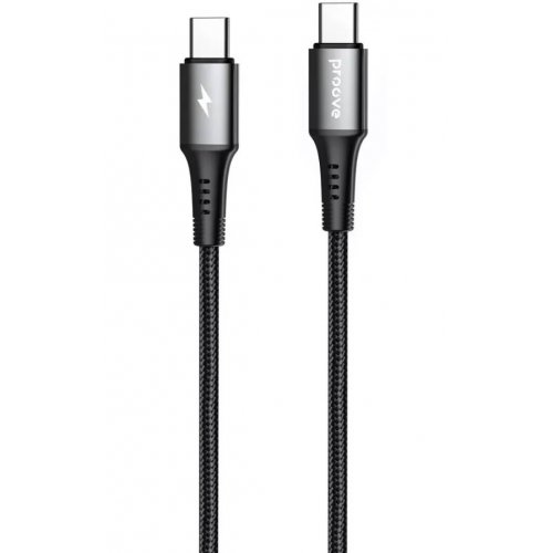 Кабель Proove WireX USB Type-C to USB Type-C 60W 1m (CCWX60002201) Black купить в Украине: Киев, Днепр, Харьков, Одесса  | Низкая цена, отзывы, характеристики от TELEMART фото