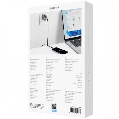 Кабель Proove WireX USB to Lightning 2.4A 1m (CCWX12001201) Black купить в Украине: Киев, Днепр, Харьков, Одесса  | Низкая цена, отзывы, характеристики от TELEMART фото