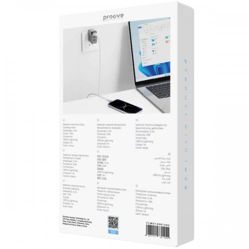 Кабель Proove WireX USB to Lightning 2.4A 1m (CCWX12001202) White купить в Украине: Киев, Днепр, Харьков, Одесса  | Низкая цена, отзывы, характеристики от TELEMART фото