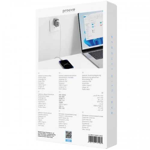 Кабель Proove WireX USB to USB Type-C 3A 1m (CCWX15001202) White купить в Украине: Киев, Днепр, Харьков, Одесса  | Низкая цена, отзывы, характеристики от TELEMART фото