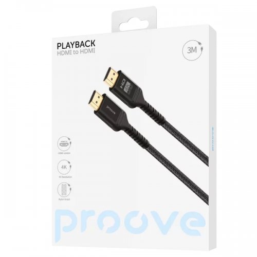 Кабель Proove PlayBack HDMI to HDMI 3m (DCP320003601) Black купить в Украине: Киев, Днепр, Харьков, Одесса  | Низкая цена, отзывы, характеристики от TELEMART фото