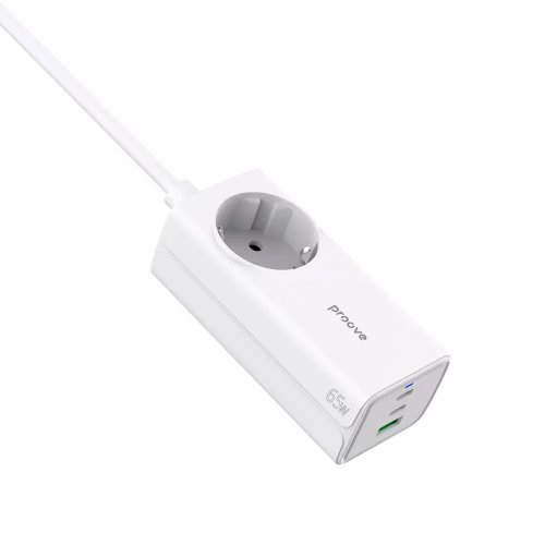 Мережевий фільтр Proove Power Strip PD-02 1.5 м 1 розетка + USB + 2 x USB Type-C (PSP165210001) White купити в Україні: Київ, Львів, Хмельницький, Тернопіль, Івано-Франківськ | Низька ціна, відгуки, характеристики від TELEMART фото
