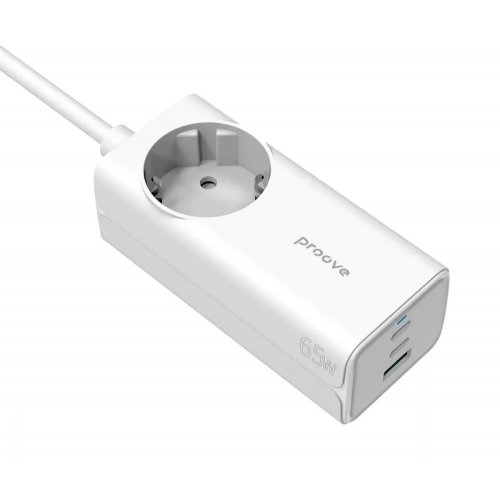 Мережевий фільтр Proove Power Strip PD-02 1.5 м 1 розетка + USB + 2 x USB Type-C (PSP165210001) White купити в Україні: Київ, Львів, Хмельницький, Тернопіль, Івано-Франківськ | Низька ціна, відгуки, характеристики від TELEMART фото