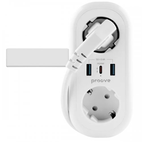 Сетевой фильтр Proove Supercoil 1.5 м 2 розетки + 2 x USB + USB Type-C (PSPS25002102) White купить в Украине: Киев, Днепр, Харьков, Одесса  | Низкая цена, отзывы, характеристики от TELEMART фото