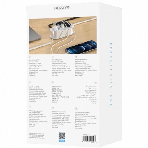 Сетевой фильтр Proove Supercoil 1.5 м 2 розетки + 2 x USB + USB Type-C (PSPS25002102) White купить в Украине: Киев, Днепр, Харьков, Одесса  | Низкая цена, отзывы, характеристики от TELEMART фото