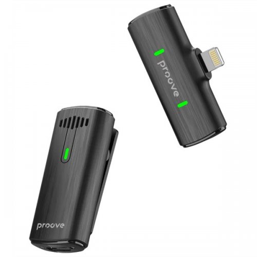 Бездротовий петличний мікрофон Proove Demo Lightning (PMDM00010102) Black купити в Україні: Київ, Львів, Хмельницький, Тернопіль, Івано-Франківськ | Низька ціна, відгуки, характеристики від TELEMART фото