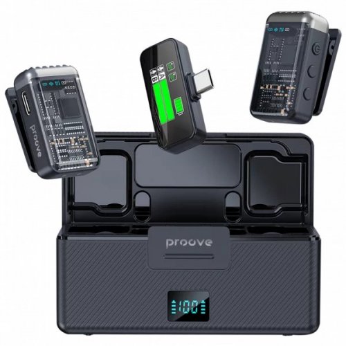 Бездротовий петличний мікрофон Proove Ripple (PRWM00002001) Black купити в Україні: Київ, Львів, Хмельницький, Тернопіль, Івано-Франківськ | Низька ціна, відгуки, характеристики від TELEMART фото