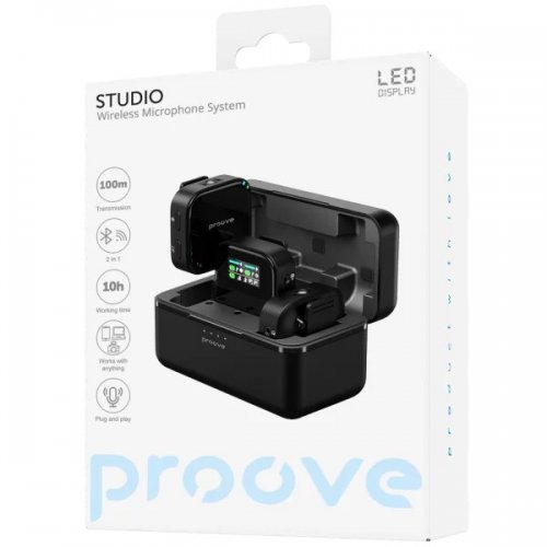 Бездротовий петличний мікрофон Proove Studio (PSWM15000201) Black купити в Україні: Київ, Львів, Хмельницький, Тернопіль, Івано-Франківськ | Низька ціна, відгуки, характеристики від TELEMART фото