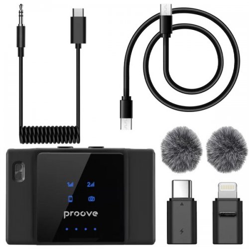 Бездротовий петличний мікрофон Proove ToneLine (PTWM00000201) Black купити в Україні: Київ, Львів, Хмельницький, Тернопіль, Івано-Франківськ | Низька ціна, відгуки, характеристики від TELEMART фото