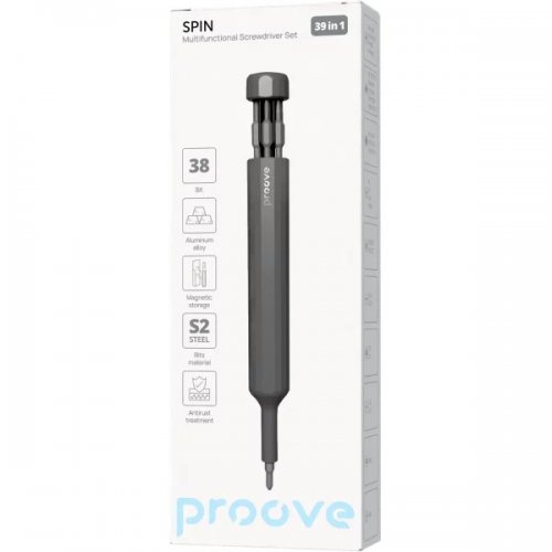 Багатофункціональний набір викруток Proove Spin 39 in 1 (MTSS39000003) Gray купити в Україні: Київ, Львів, Хмельницький, Тернопіль, Івано-Франківськ | Низька ціна, відгуки, характеристики від TELEMART фото