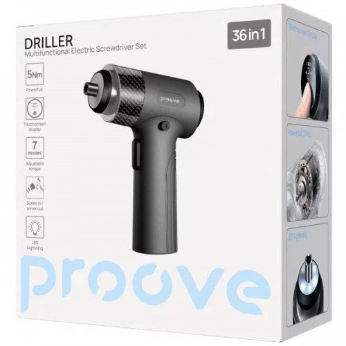 Багатофункціональний набір електричних викруток Proove Driller 36 in 1 (MTSD35000003) Gray купити в Україні: Київ, Львів, Хмельницький, Тернопіль, Івано-Франківськ | Низька ціна, відгуки, характеристики від TELEMART фото