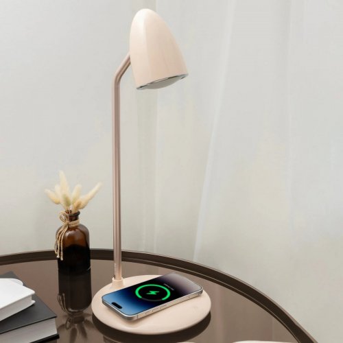 Настільна лампа з бездротовою зарядкою Proove Modern (PLMD05002007) Beige купити в Україні: Київ, Львів, Хмельницький, Тернопіль, Івано-Франківськ | Низька ціна, відгуки, характеристики від TELEMART фото