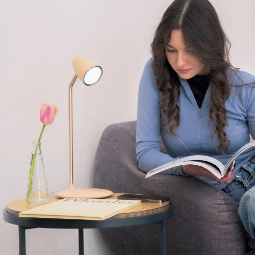 Настільна лампа з бездротовою зарядкою Proove Modern (PLMD05002007) Beige купити в Україні: Київ, Львів, Хмельницький, Тернопіль, Івано-Франківськ | Низька ціна, відгуки, характеристики від TELEMART фото