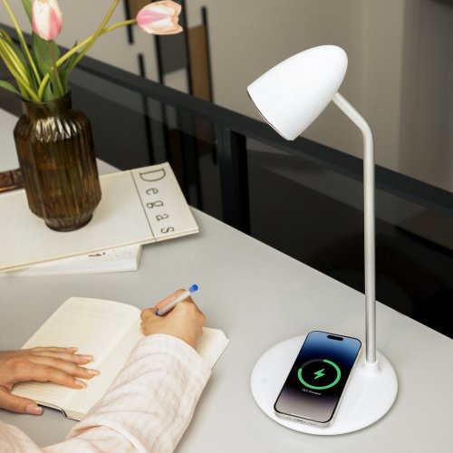Настільна лампа з бездротовою зарядкою Proove Modern (PLMD05002002) White купити в Україні: Київ, Львів, Хмельницький, Тернопіль, Івано-Франківськ | Низька ціна, відгуки, характеристики від TELEMART фото