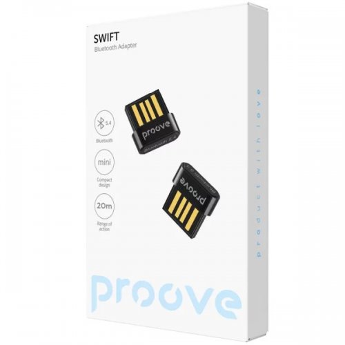 Bluetooth адаптер Proove Swift Bluetooth 5.4 (HBCP54001001) Black купить в Украине: Киев, Днепр, Харьков, Одесса  | Низкая цена, отзывы, характеристики от TELEMART фото
