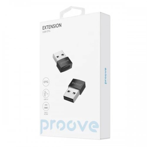 Переходник Proove Extension USB Type-C to USB (HBEX00012001) Black купить в Украине: Киев, Днепр, Харьков, Одесса  | Низкая цена, отзывы, характеристики от TELEMART фото