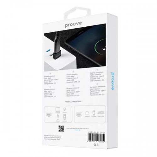 Переходник Proove Extension USB Type-C to USB (HBEX00012001) Black купить в Украине: Киев, Днепр, Харьков, Одесса  | Низкая цена, отзывы, характеристики от TELEMART фото