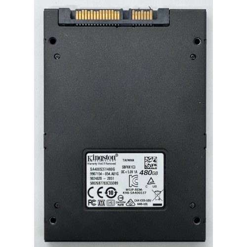 Ssd-диск Kingston SSDNow A400 TLC 480GB 2.5'' (SA400S37/480G) (Восстановлено продавцом, 864383) купить в Украине: Киев, Днепр, Харьков, Одесса  | Проверка совместимости, низкая цена, отзывы, характеристики от TELEMART фото