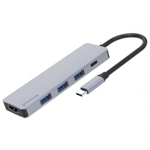 USB-хаб Proove Iron Link USB Type-C 5 in 1 (HBIL00010604) Silver купити в Україні: Київ, Львів, Хмельницький, Тернопіль, Івано-Франківськ | Низька ціна, відгуки, характеристики від TELEMART фото