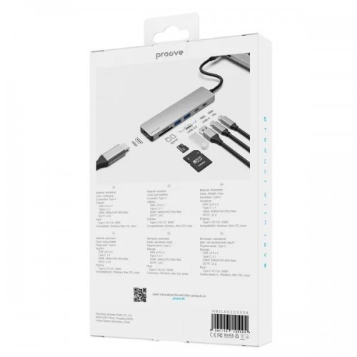 USB-хаб Proove Iron Link USB Type-C 7 in 1 (HBIL00222004) Silver купити в Україні: Київ, Львів, Хмельницький, Тернопіль, Івано-Франківськ | Низька ціна, відгуки, характеристики від TELEMART фото