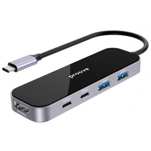 USB-хаб Proove Shadow USB Type-C 6 in 1 (HBSW10221205) Dark Gray купити в Україні: Київ, Львів, Хмельницький, Тернопіль, Івано-Франківськ | Низька ціна, відгуки, характеристики від TELEMART фото