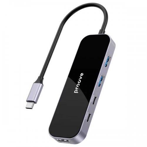 USB-хаб Proove Shadow USB Type-C 6 in 1 (HBSW10221205) Dark Gray купити в Україні: Київ, Львів, Хмельницький, Тернопіль, Івано-Франківськ | Низька ціна, відгуки, характеристики від TELEMART фото
