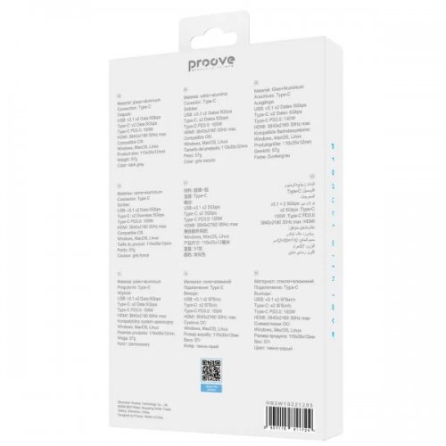 USB-хаб Proove Shadow USB Type-C 6 in 1 (HBSW10221205) Dark Gray купити в Україні: Київ, Львів, Хмельницький, Тернопіль, Івано-Франківськ | Низька ціна, відгуки, характеристики від TELEMART фото