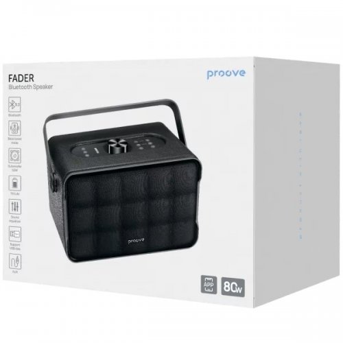 Портативна акустика Proove Fader 80W (PSFD8018AP01) Black купити в Україні: Київ, Львів, Хмельницький, Тернопіль, Івано-Франківськ | Низька ціна, відгуки, характеристики від TELEMART фото