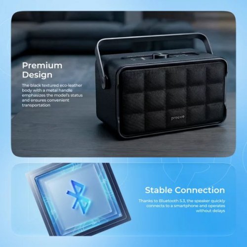 Портативна акустика Proove Fader 80W (PSFD8018AP01) Black купити в Україні: Київ, Львів, Хмельницький, Тернопіль, Івано-Франківськ | Низька ціна, відгуки, характеристики від TELEMART фото