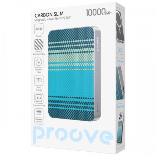 Powerbank Proove Carbon Slim 10000mAh 22.5W (PBCS22110051) Nightfall купити в Україні: Київ, Львів, Хмельницький, Тернопіль, Івано-Франківськ | Низька ціна, відгуки, характеристики від TELEMART фото