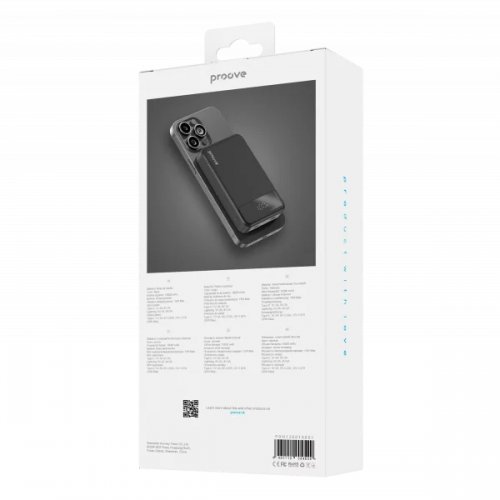 Powerbank Proove Hoodman Magnetic 10000mAh 20W (PBH120010001) Black купить в Украине: Киев, Днепр, Харьков, Одесса  | Низкая цена, отзывы, характеристики от TELEMART фото