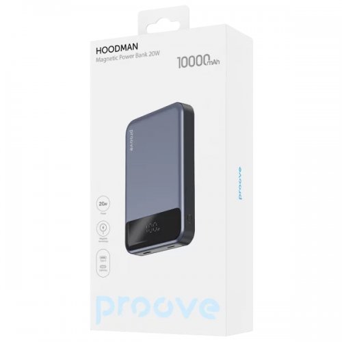 Powerbank Proove Hoodman Magnetic 10000mAh 20W (PBH120010003) Gray купить в Украине: Киев, Днепр, Харьков, Одесса  | Низкая цена, отзывы, характеристики от TELEMART фото