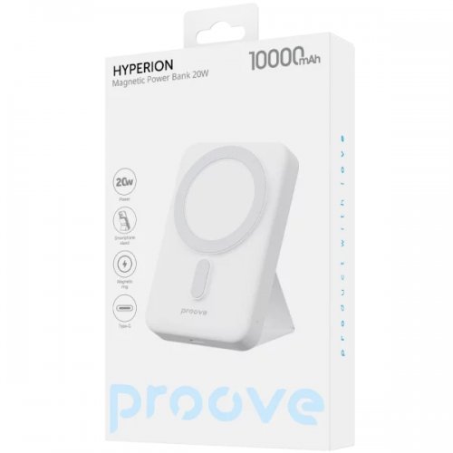 Powerbank Proove Hyperion 10000mAh 20W (PBHN15020002) White купить в Украине: Киев, Днепр, Харьков, Одесса  | Низкая цена, отзывы, характеристики от TELEMART фото