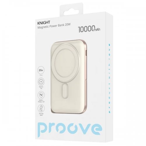 Powerbank Proove Knight 10000mAh 20W (PBGI20012214) Beige купити в Україні: Київ, Львів, Хмельницький, Тернопіль, Івано-Франківськ | Низька ціна, відгуки, характеристики від TELEMART фото