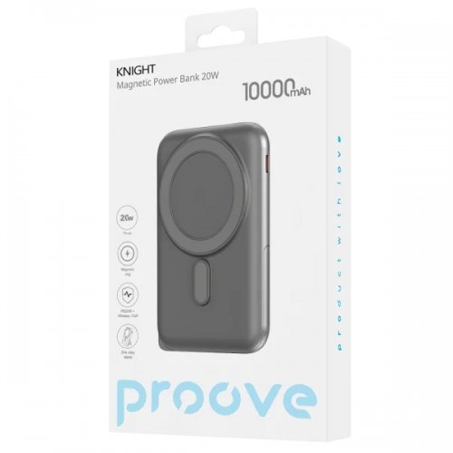 Powerbank Proove Knight 10000mAh 20W (PBGI20012205) Dark Gray купити в Україні: Київ, Львів, Хмельницький, Тернопіль, Івано-Франківськ | Низька ціна, відгуки, характеристики від TELEMART фото